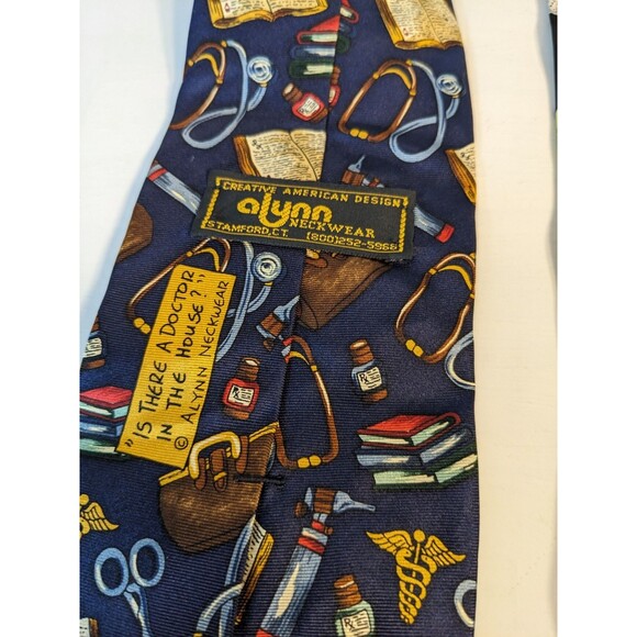 VTG Medical Theme Neckties Bundle Set Of 3 Chez Roffe Addiction Alynn EUC - Picture 8 of 8